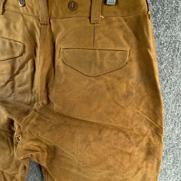 VTG CC Filson Style 69 Brown Waxed Canvas Pants Hunting Cotton 36 Men ACTL 35X30 - Picture 15 of 16